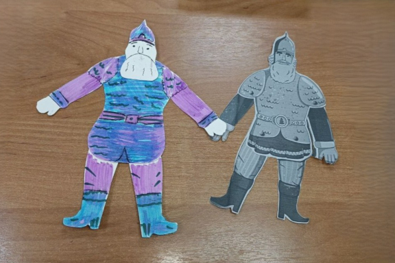 Мастер-класс шарнирная кукла из картона «Русский Богатырь»