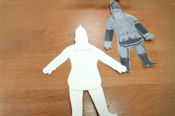 Мастер-класс шарнирная кукла из картона «Русский Богатырь»