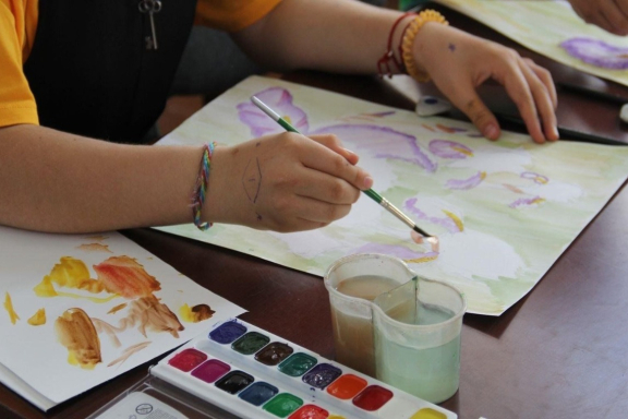 Мастер-класс по живописи «Зимняя сказка»