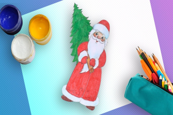 Мастер-класс по живописи «Дед Мороз»