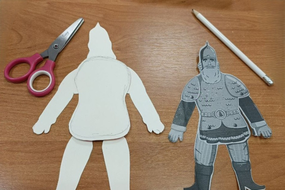 Мастер-класс шарнирная кукла из картона «Русский Богатырь»